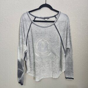 Billabong Shirt Size S Mens Gray & White Long Sleeve Top Geometric Print